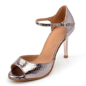 LUCIE Silver - Faux Reptile - Best Dance Shoes ☆ Selection